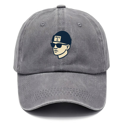 Annapolis Midshipman wearing Navy beanie with anchor patch - Classic Cap - Urban Haze(Grey)