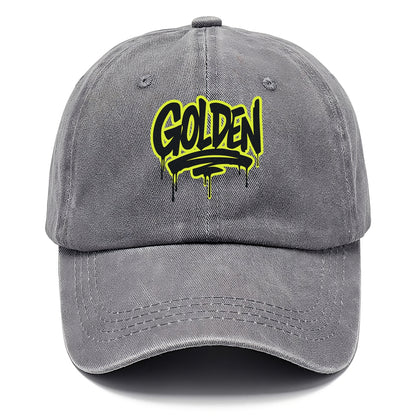 Bold typography design - "GOLDEN" - precious, valuable, excellent - Classic Cap - Urban Haze(Grey)