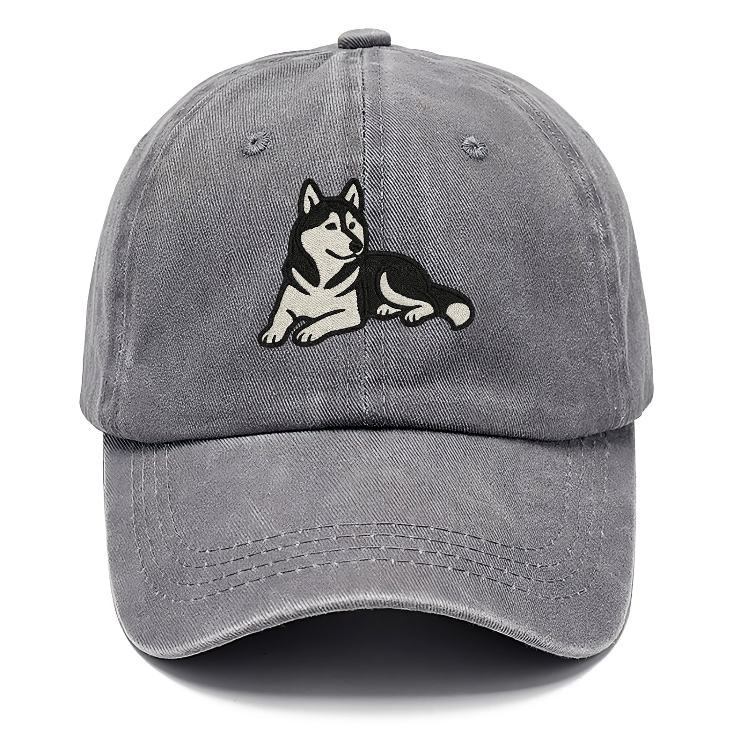 Siberian Husky - Black and white relaxed Classic Cap - Urban Haze(Grey)