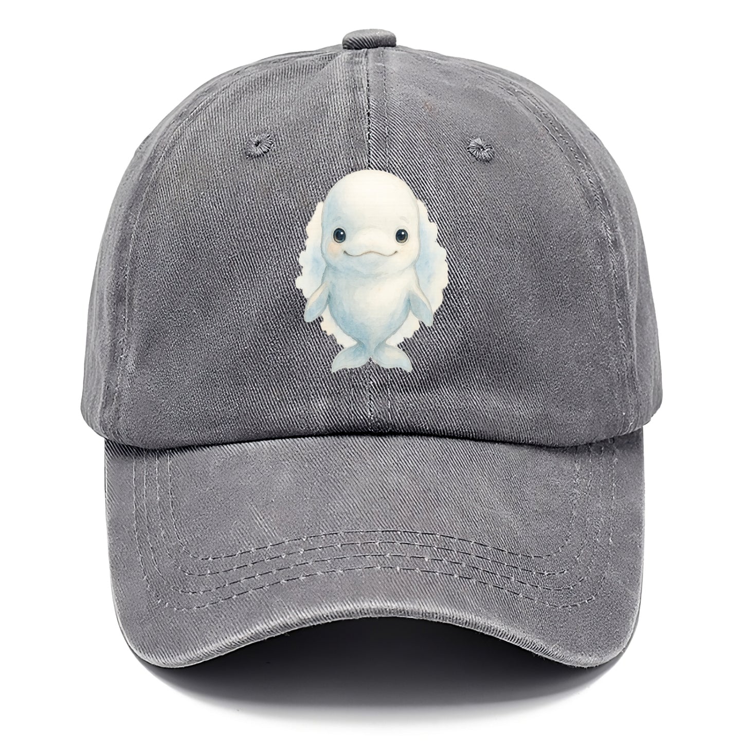 Baby Beluga Whale - pure white, rounded forehead, small eyes with big personality, - Classic Cap - Urban Haze(Grey)