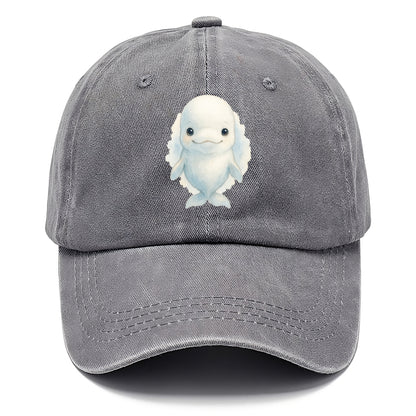 Baby Beluga Whale - pure white, rounded forehead, small eyes with big personality, - Classic Cap - Urban Haze(Grey)