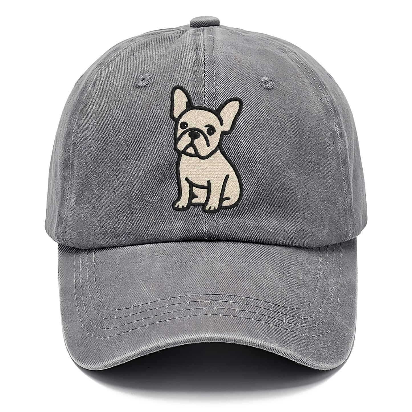 French Bulldog - Head tilt one ear up - Classic Cap - Urban Haze(Grey)
