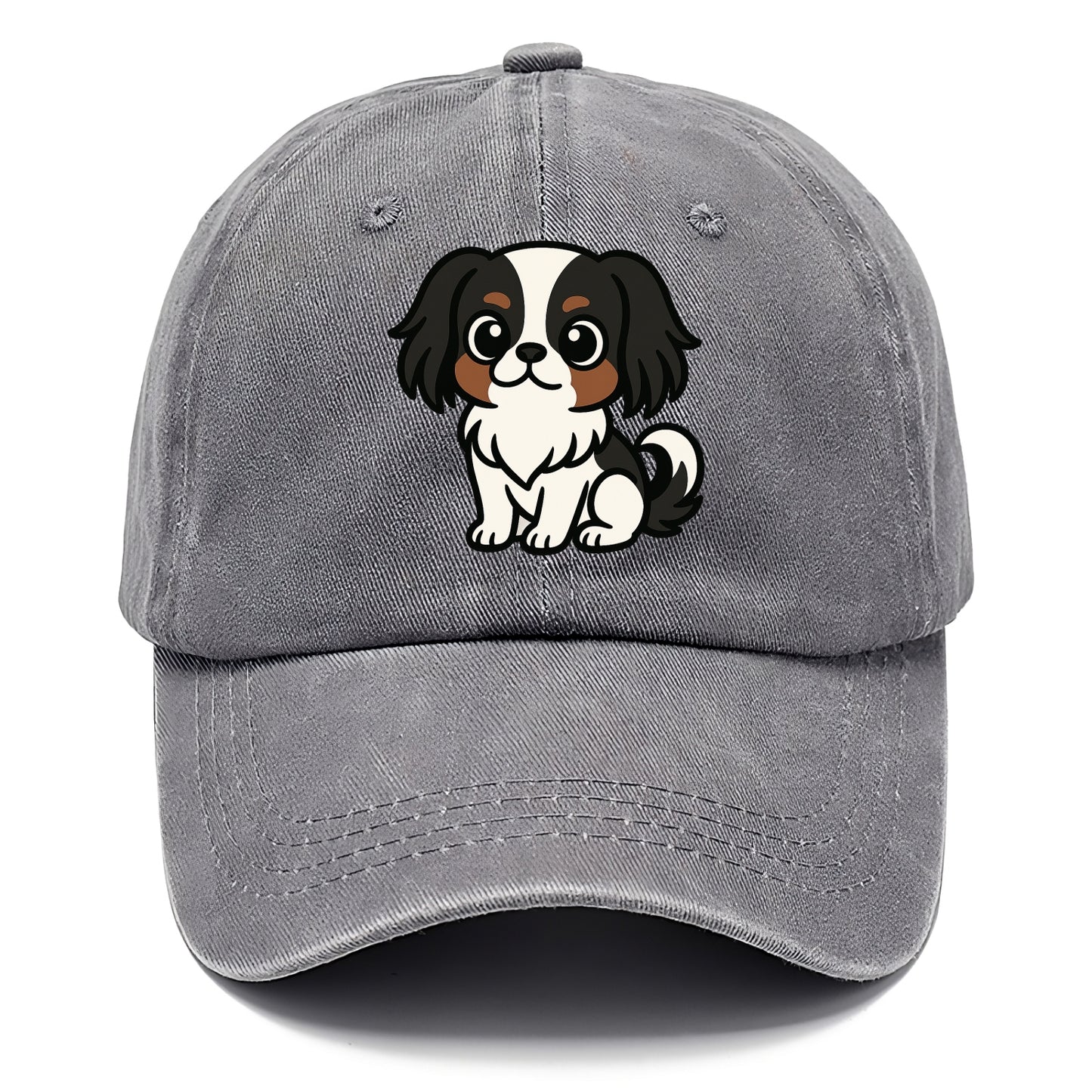 Japanese Chin - Black and white sitting pose - Classic Cap - Urban Haze(Grey)