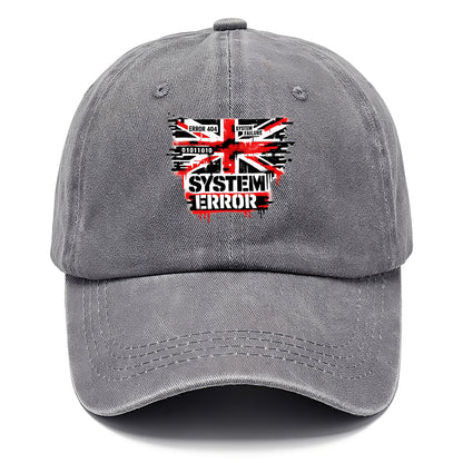 SYSTEM ERROR | Glitch Union Jack pattern | Digital corruption effect | Error code - Classic Cap - Urban Haze(Grey)