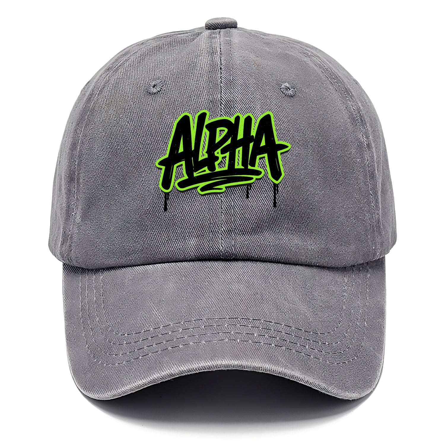 Bold typography design - "ALPHA" - leader of the pack - Classic Cap - Urban Haze(Grey)