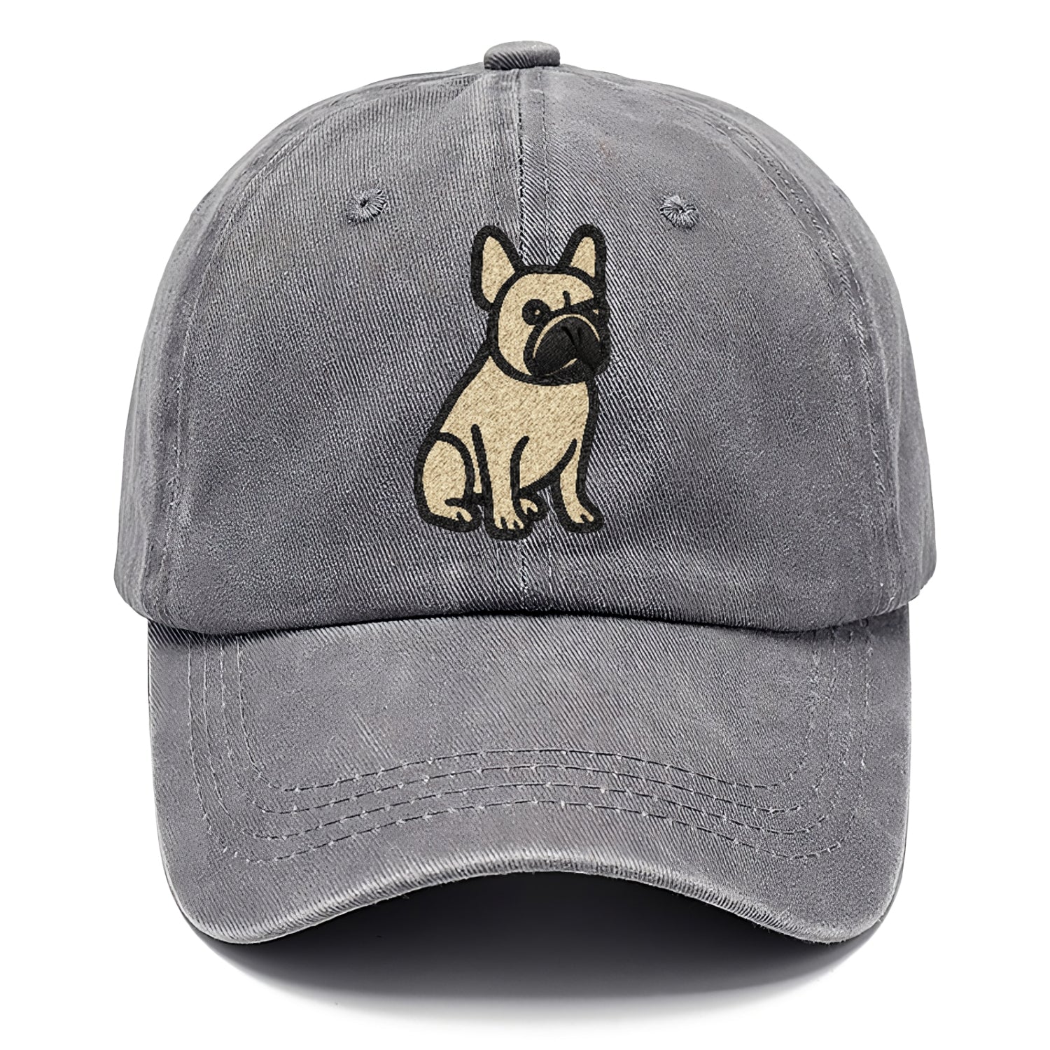 French Bulldog Fawn Colored Clean Sitting Pose Classic Cap - Urban Haze(Grey)