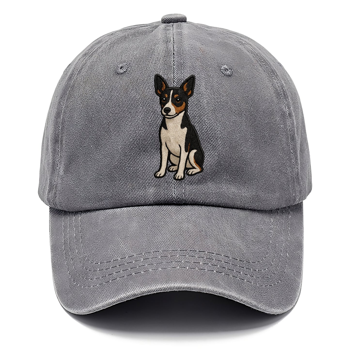 Rat Terrier - Tri-color embroidered pose Classic Cap - Urban Haze(Grey)