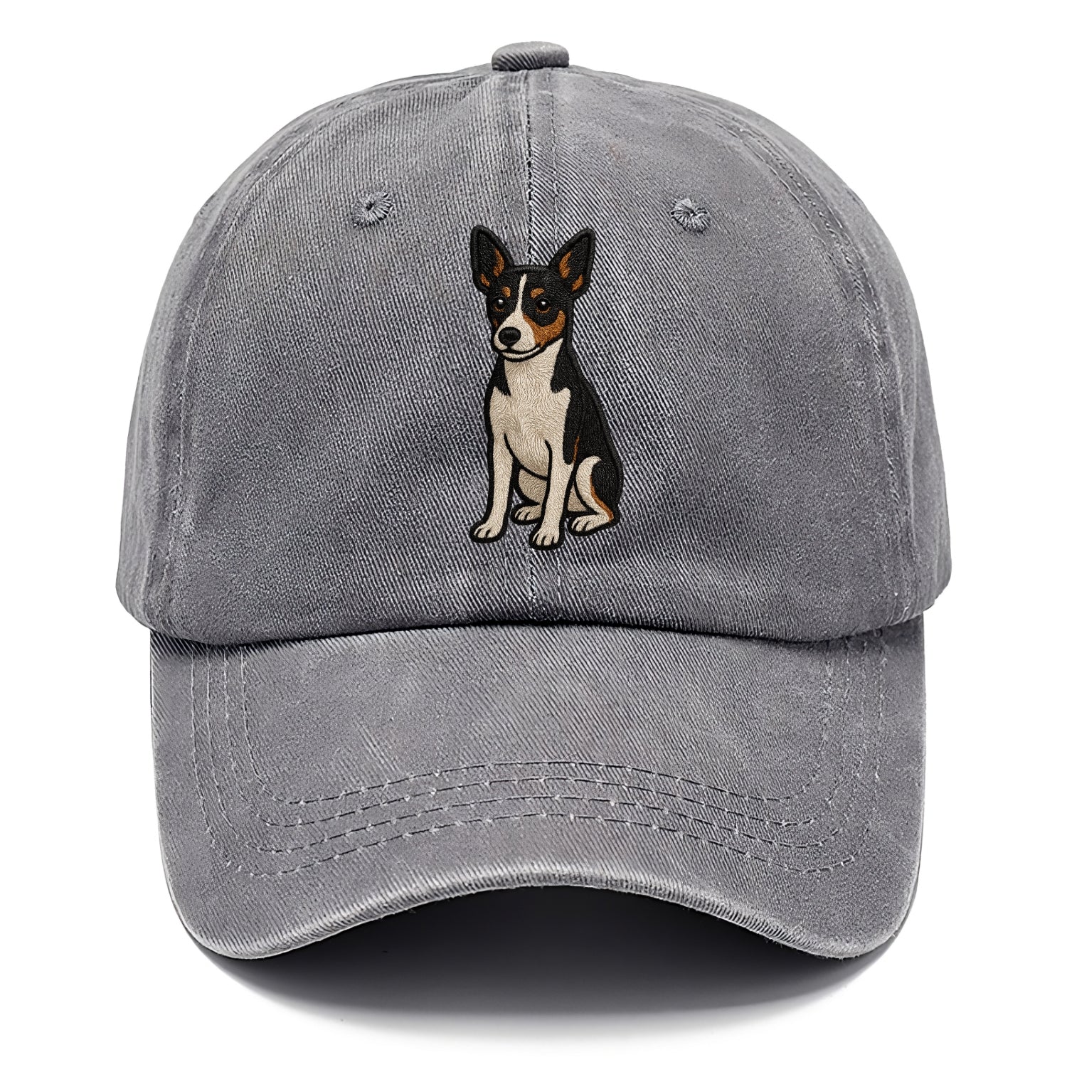 Rat Terrier - Tri-color embroidered pose Classic Cap - Urban Haze(Grey)