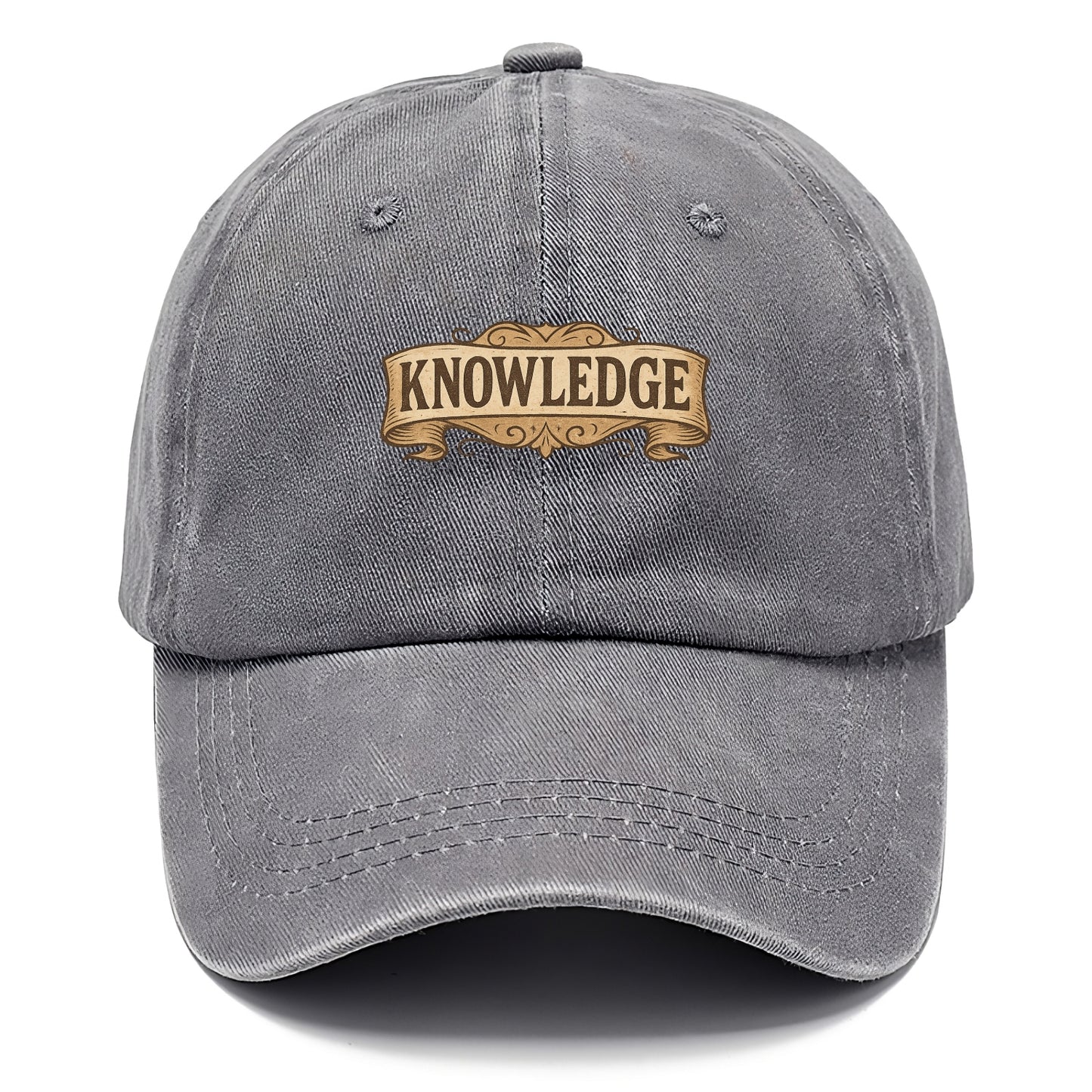 Bold typography design - "KNOWLEDGE" - learning, understanding - Classic Cap - Urban Haze(Grey)