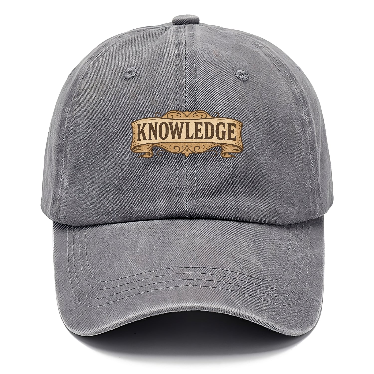 Bold typography design - "KNOWLEDGE" - learning, understanding - Classic Cap - Urban Haze(Grey)