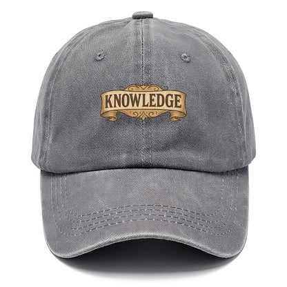 Bold typography design - "KNOWLEDGE" - learning, understanding - Classic Cap - Urban Haze(Grey)