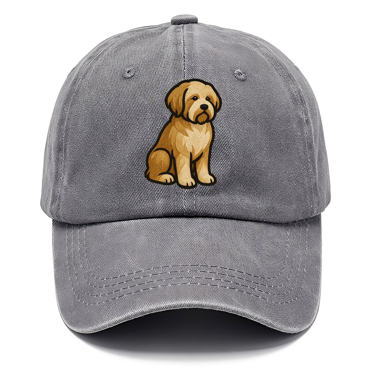 Tibetan Terrier - Gold and white embroidered sitting pose - Classic Cap - Urban Haze(Grey)