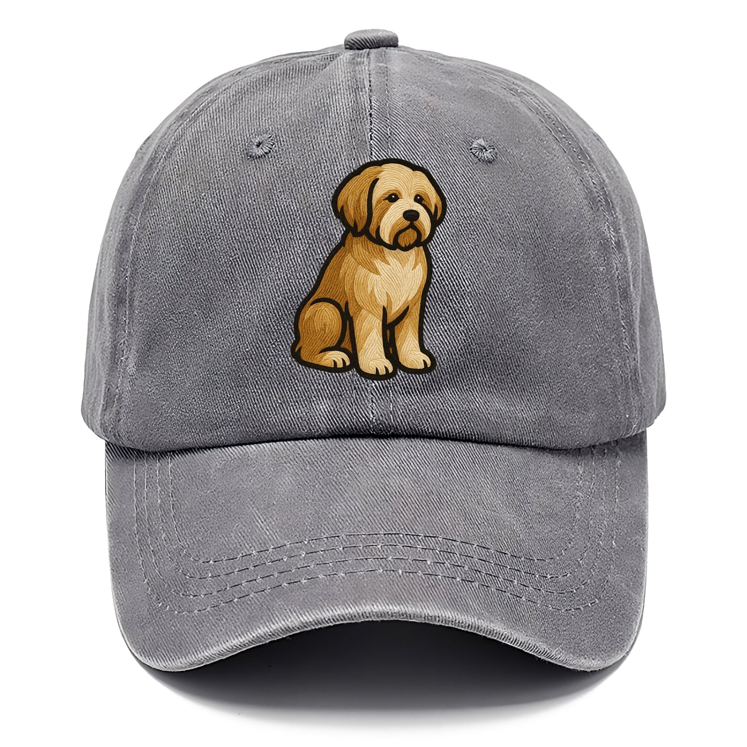 Tibetan Terrier - Gold and white embroidered sitting pose - Classic Cap - Urban Haze(Grey)