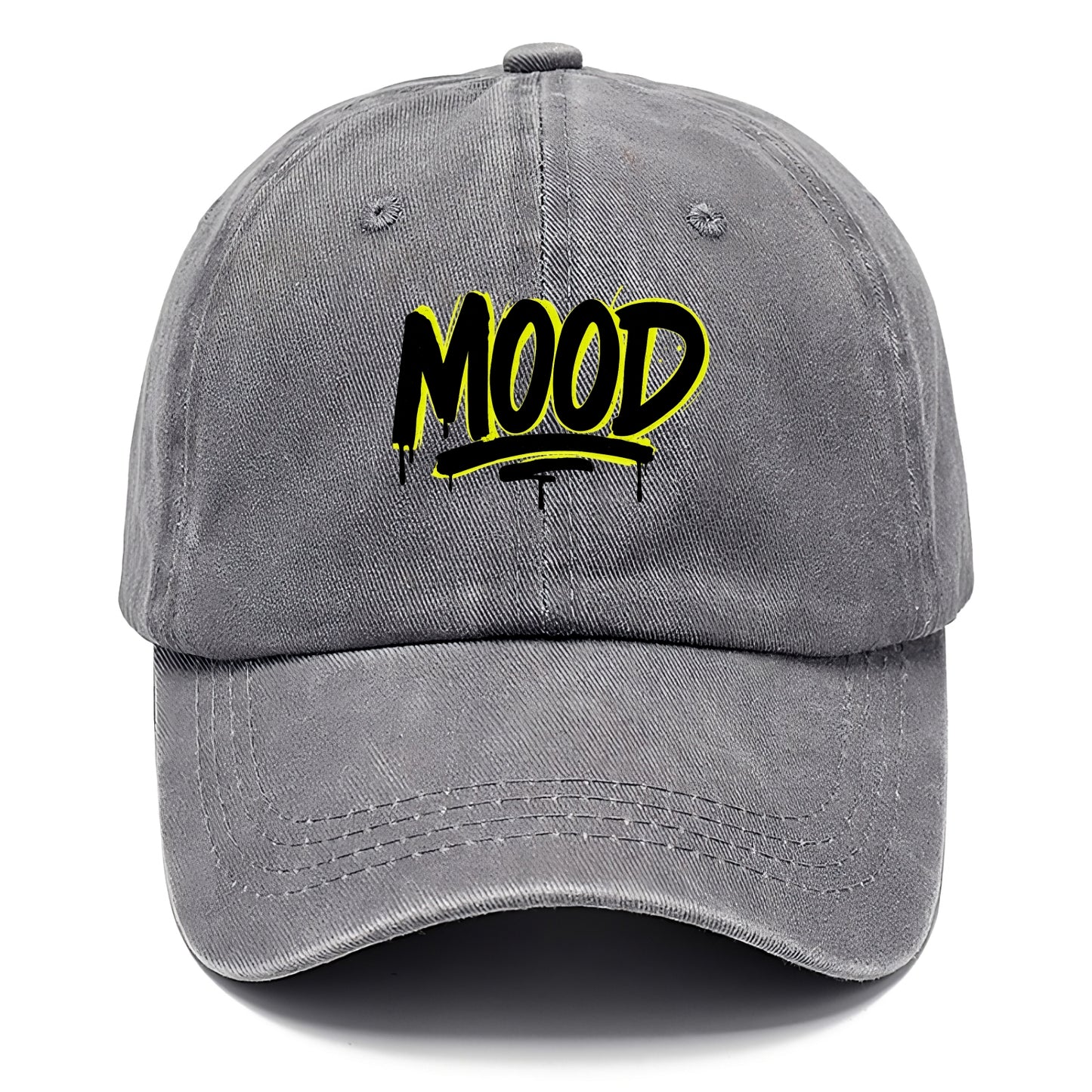 Bold typography design - "MOOD" - current state, feeling it - Classic Cap - Urban Haze(Grey)