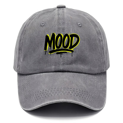 Bold typography design - "MOOD" - current state, feeling it - Classic Cap - Urban Haze(Grey)