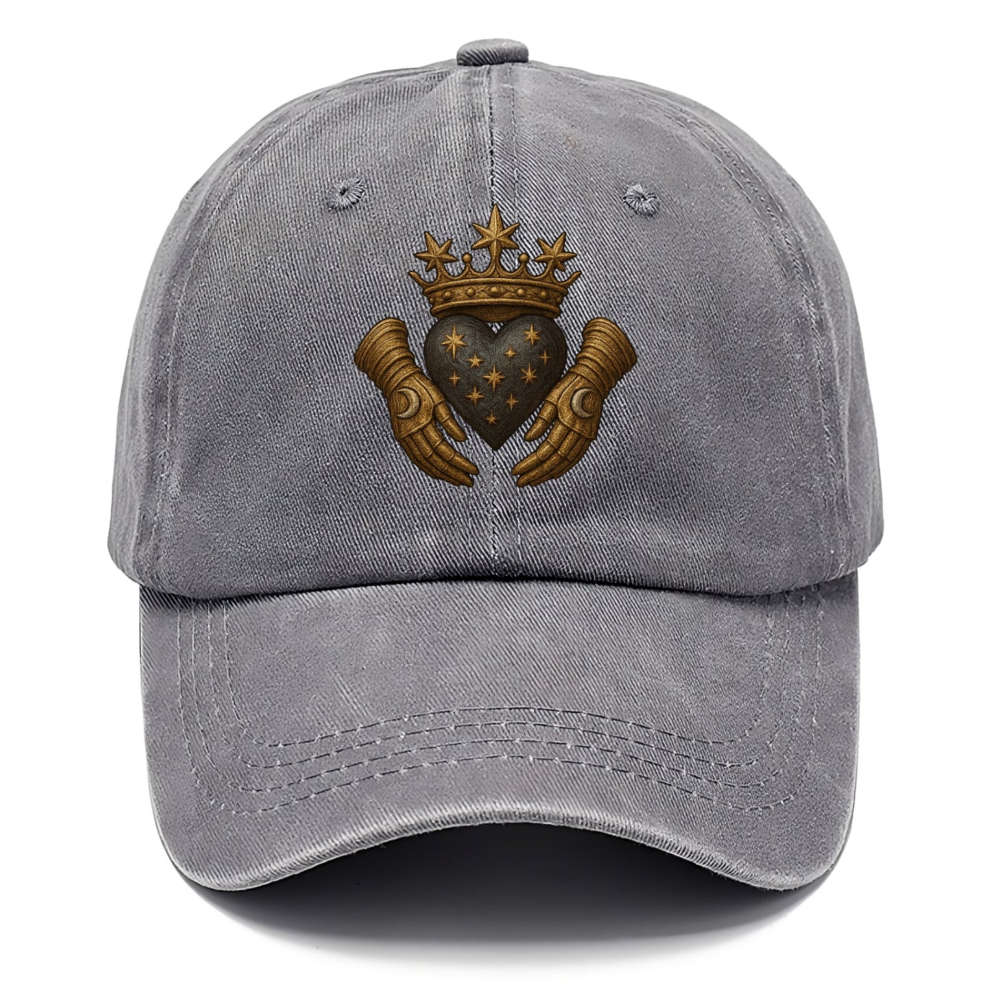 Ice crystal crown framing a frosted heart with fur-trimmed winter hands embracing it. - Classic Cap - Urban Haze(Grey)