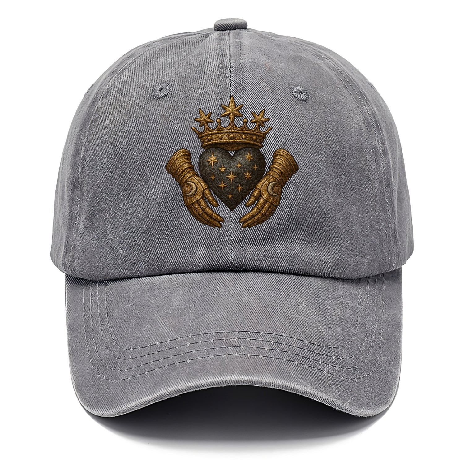 Ice crystal crown framing a frosted heart with fur-trimmed winter hands embracing it. - Classic Cap - Urban Haze(Grey)