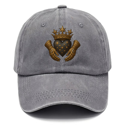 Ice crystal crown framing a frosted heart with fur-trimmed winter hands embracing it. - Classic Cap - Urban Haze(Grey)