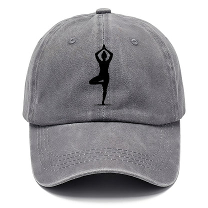 Yoga practitioner in tree pose - Classic Cap - Urban Haze(Grey)