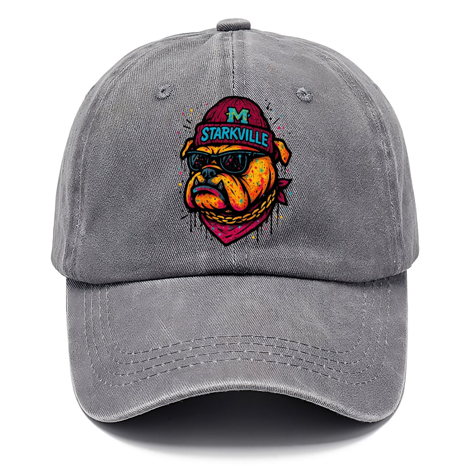 Starkville Bulldog wearing Mississippi State beanie with M patch - Classic Cap - Urban Haze(Grey)