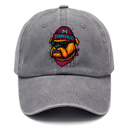 Starkville Bulldog wearing Mississippi State beanie with M patch - Classic Cap - Urban Haze(Grey)