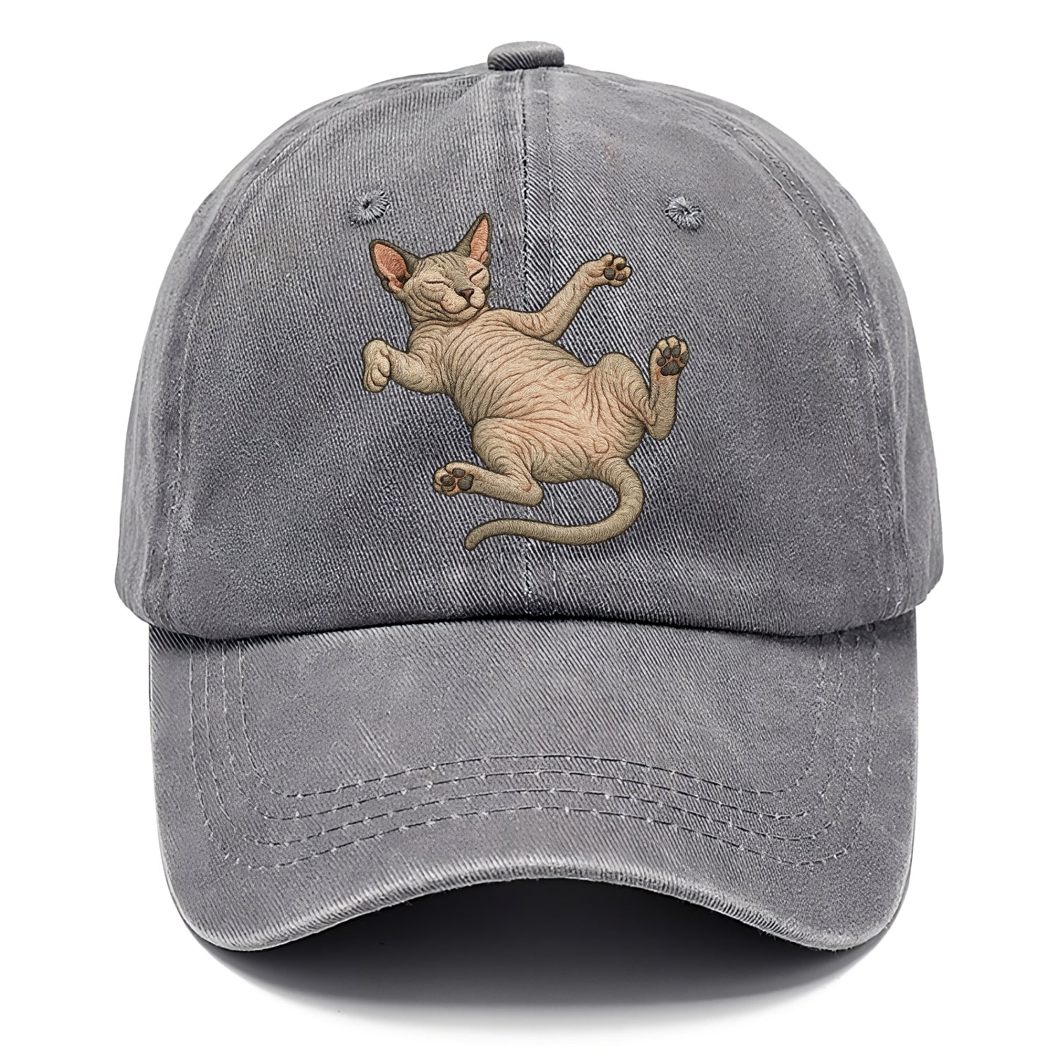 Sphynx  fully relaxed sprawled out embro Classic Cap - Urban Haze(Grey)