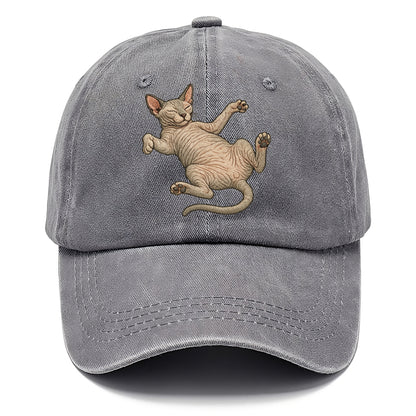 Sphynx  fully relaxed sprawled out embro Classic Cap - Urban Haze(Grey)
