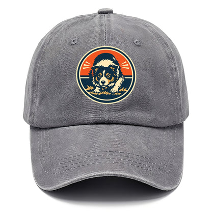 Focused Border Collie Emblem - Classic Cap - Urban Haze(Grey)