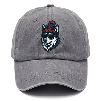 Storrs Husky wearing UConn beanie with C patch - Classic Cap - Urban Haze(Grey)