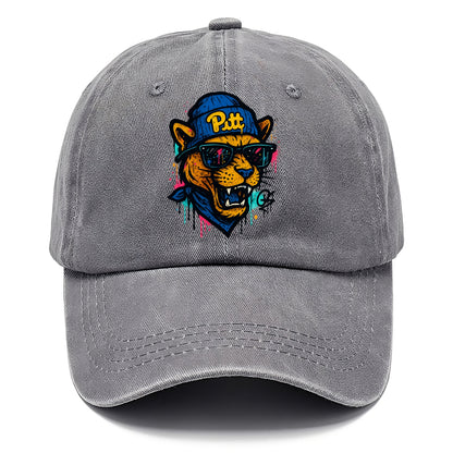 Pittsburgh Panther wearing Pitt beanie with script patch - Classic Cap - Urban Haze(Grey)