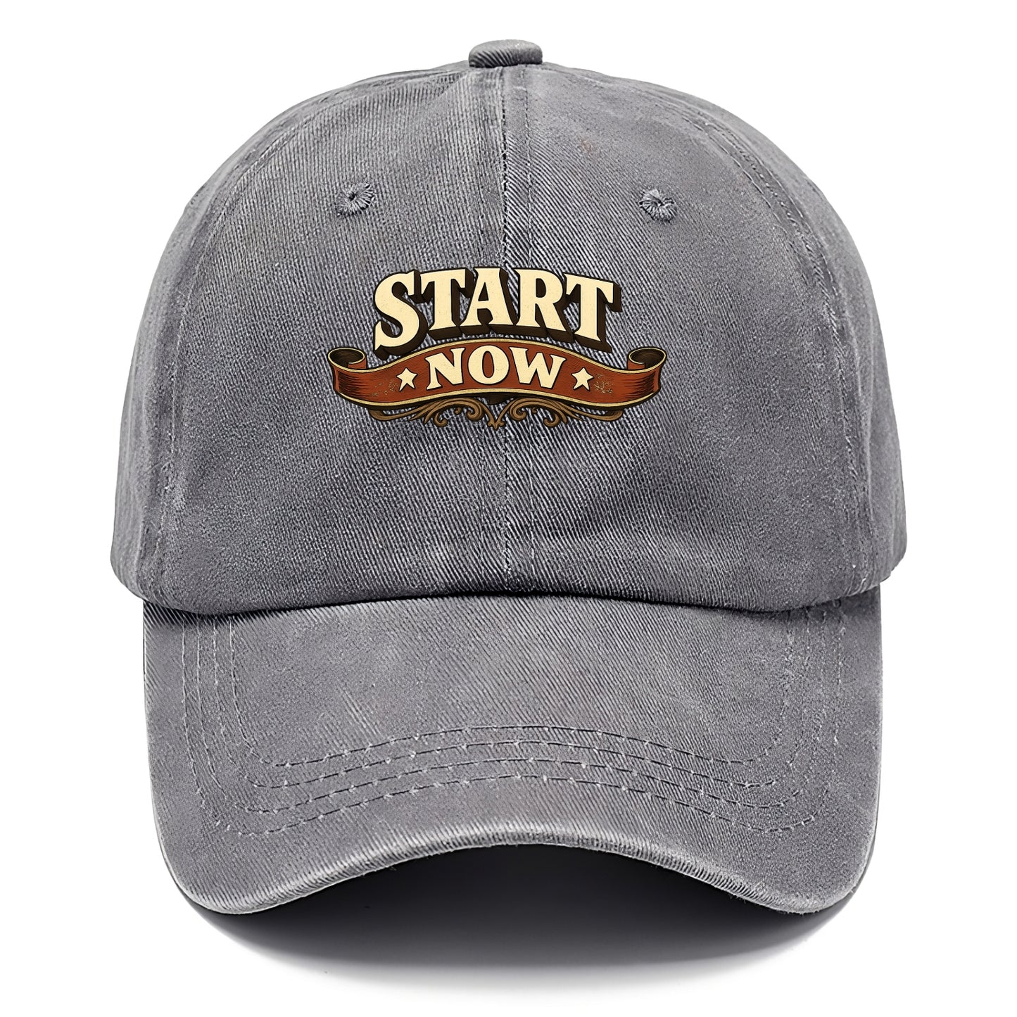 Bold typography design - "START NOW" - begin immediately, no delay - Classic Cap - Urban Haze(Grey)