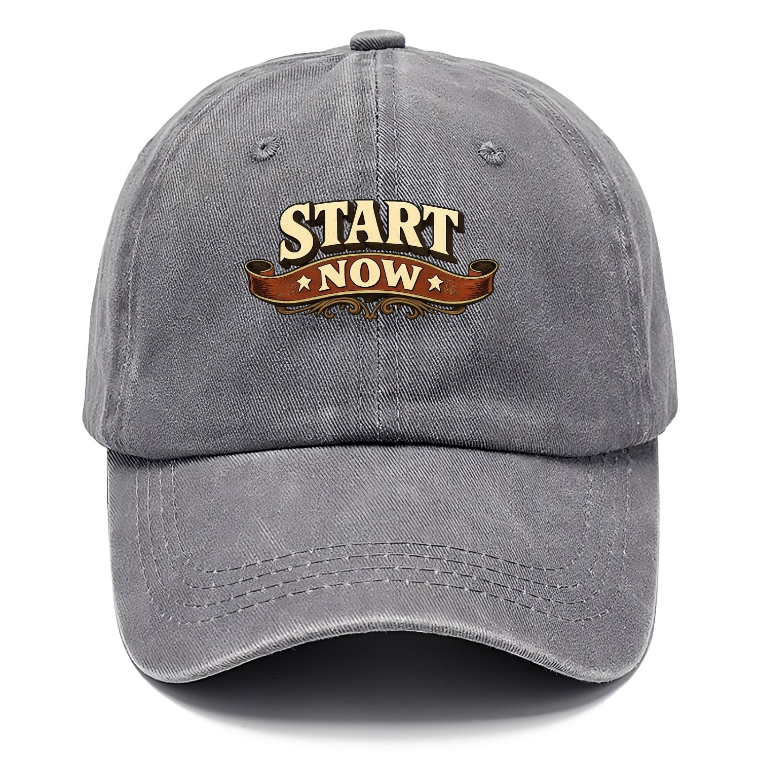 Bold typography design - "START NOW" - begin immediately, no delay - Classic Cap - Urban Haze(Grey)