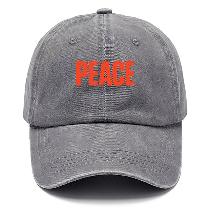 Bold typography design - "PEACE" - inner calm, tranquility, serenity - Classic Cap - Urban Haze(Grey)