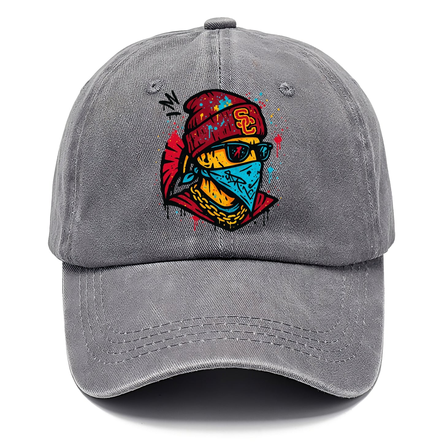 Los Angeles Trojan wearing USC beanie with SC patch - Classic Cap - Urban Haze(Grey)