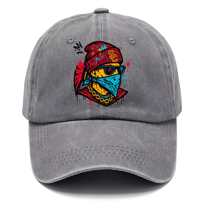 Los Angeles Trojan wearing USC beanie with SC patch - Classic Cap - Urban Haze(Grey)