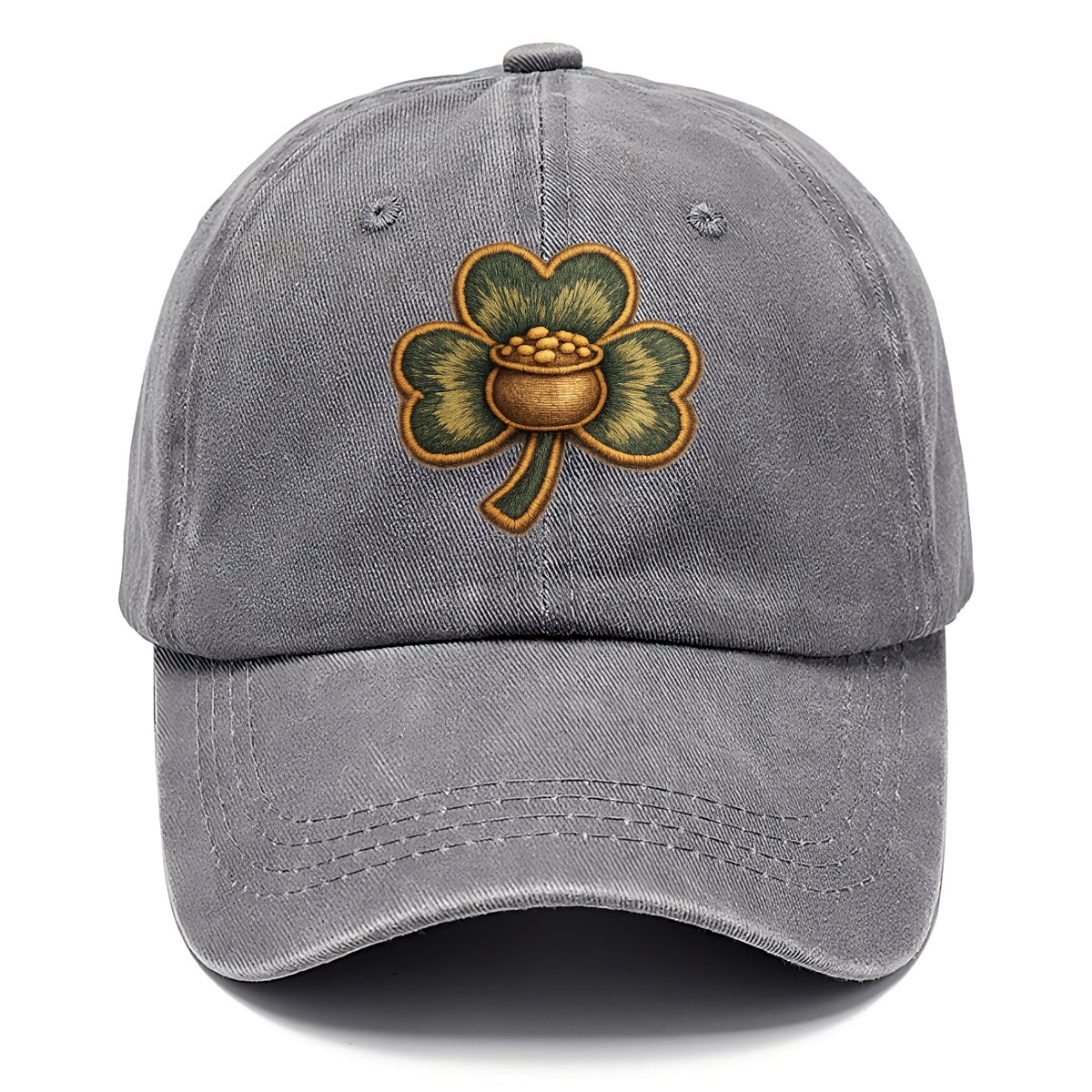ST PATRICKS CLOVER - lucky clover with gold in green and gold , Irish luck - Classic Cap - Urban Haze(Grey)