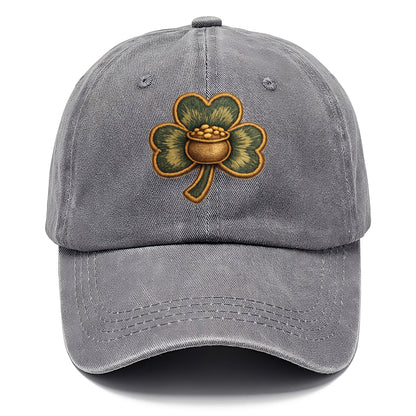 ST PATRICKS CLOVER - lucky clover with gold in green and gold , Irish luck - Classic Cap - Urban Haze(Grey)
