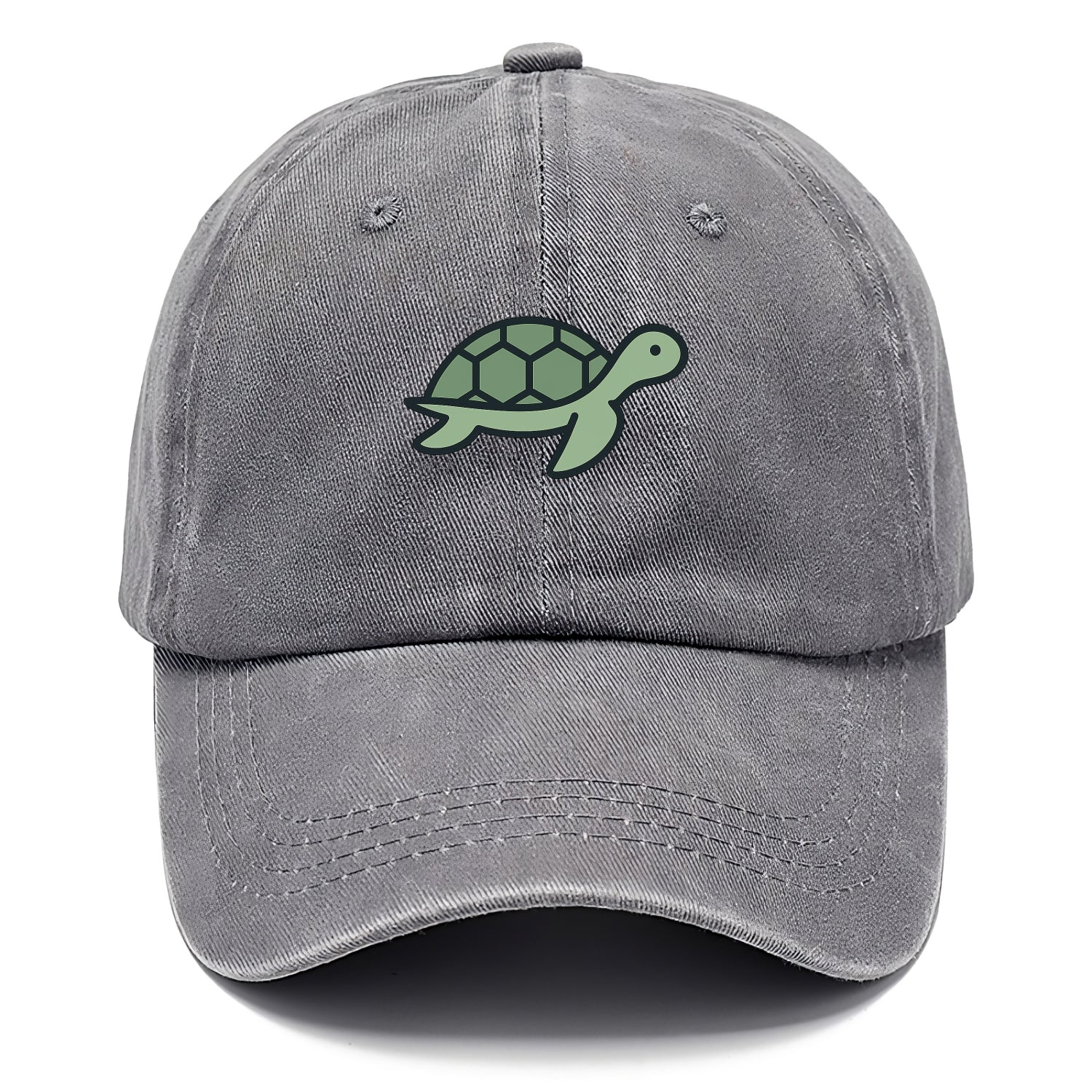 Sea Turtle - Green with shell pattern flat side profile - Classic Cap - Urban Haze(Grey)