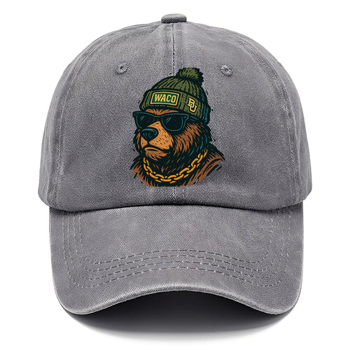 Waco Bear wearing Baylor beanie with BU patch - Classic Cap