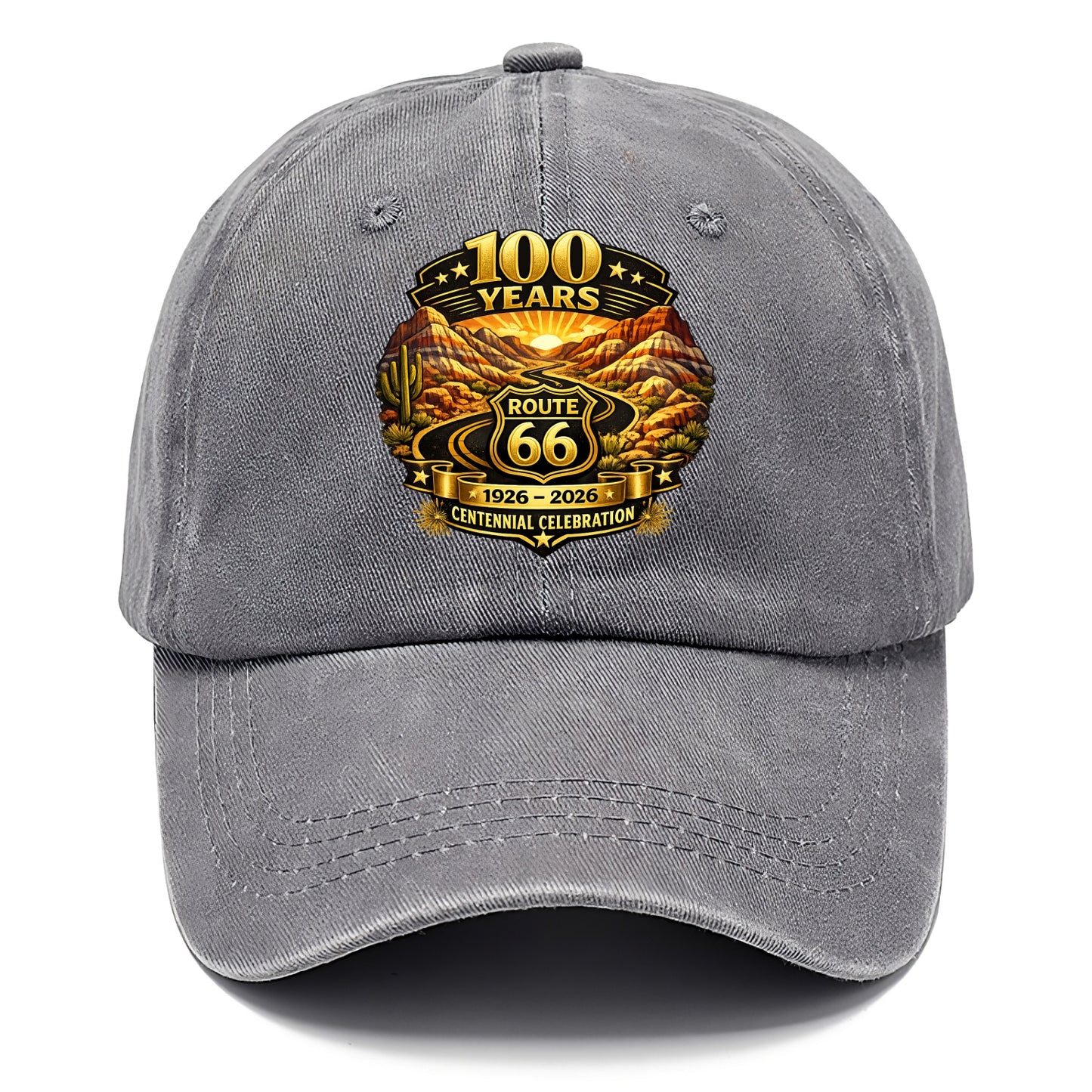PAINTED DESERT | Colorful desert landscape | Route 66 winding through | Natural - Classic Cap - Urban Haze(Grey)