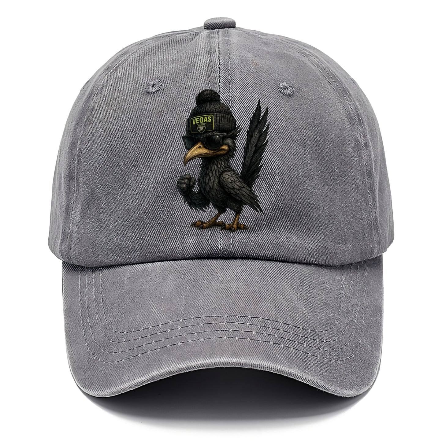 Vegas Roadrunner wearing Raiders beanie with neon patch and wayfarer sunglasses - Classic Cap - Urban Haze(Grey)