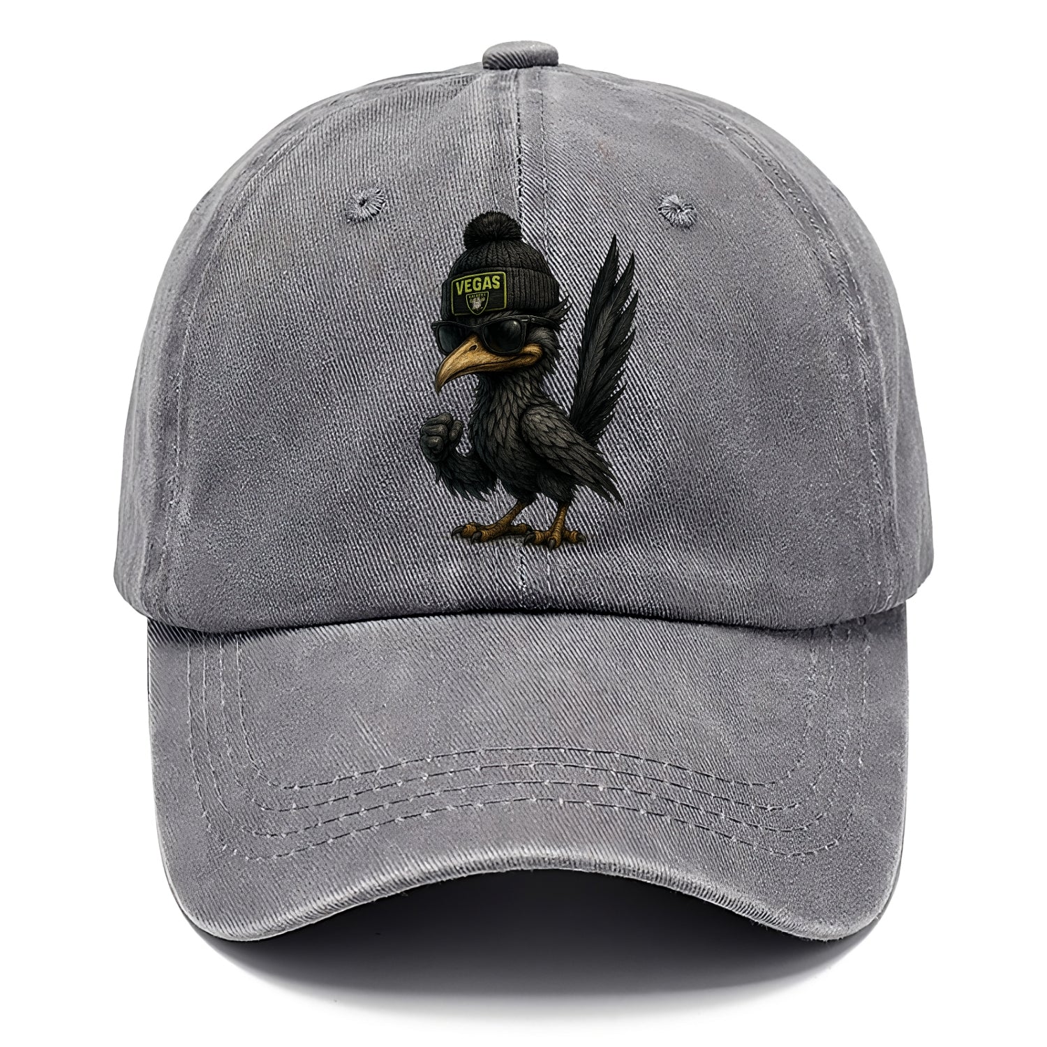 Vegas Roadrunner wearing Raiders beanie with neon patch and wayfarer sunglasses - Classic Cap - Urban Haze(Grey)