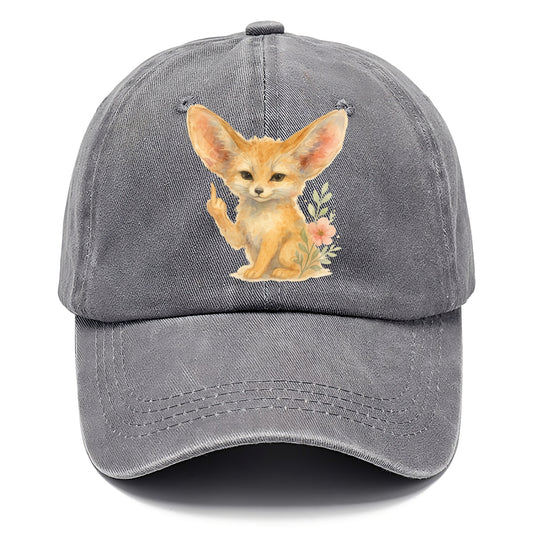 tiny fennec fox with oversized ears, one small paw raised in sass - Classic Cap - Urban Haze(Grey)