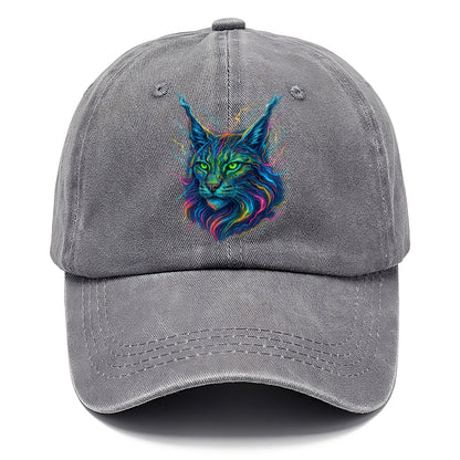 Wild lynx with ear tufts transforming into liquid mercury flows, silver and gold - Classic Cap - Urban Haze(Grey)