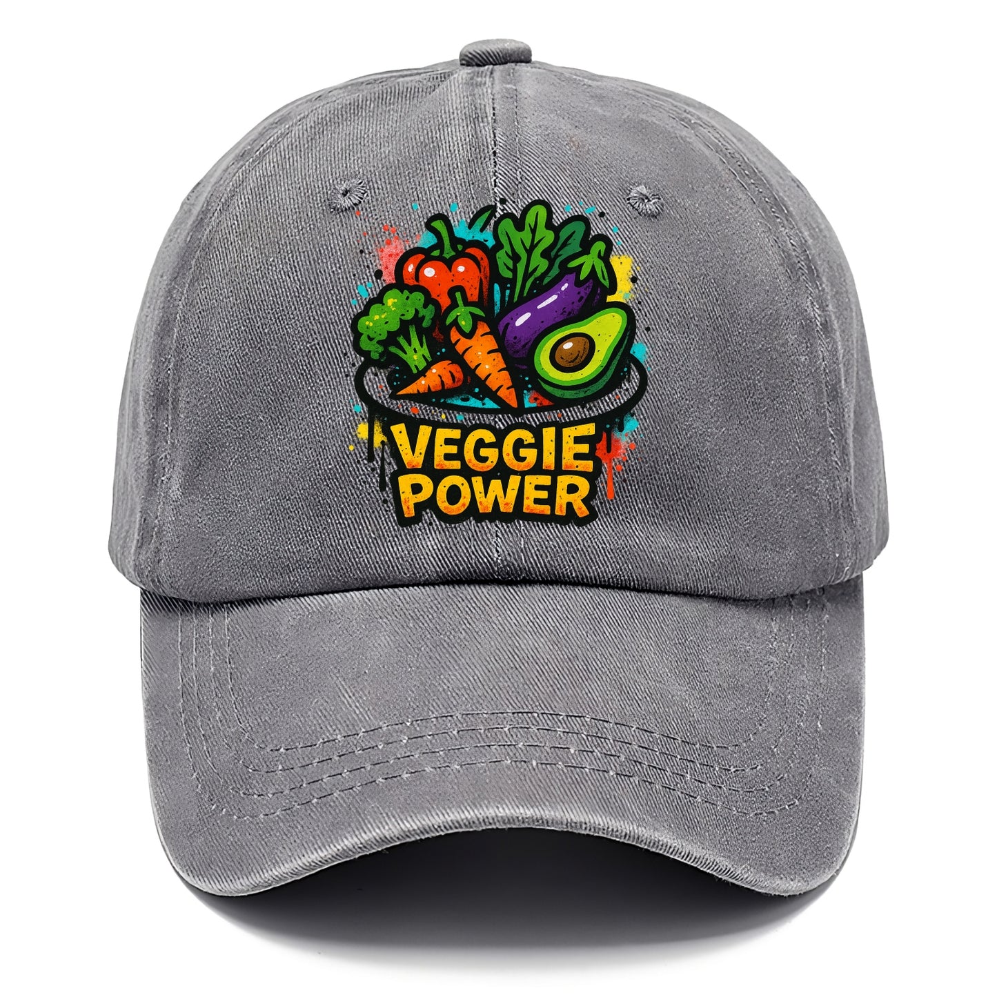 Colorful vegetables and plants on plate - plant-based lifestyle, veggie power - Classic Cap - Urban Haze(Grey)