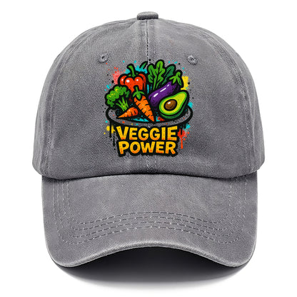 Colorful vegetables and plants on plate - plant-based lifestyle, veggie power - Classic Cap - Urban Haze(Grey)