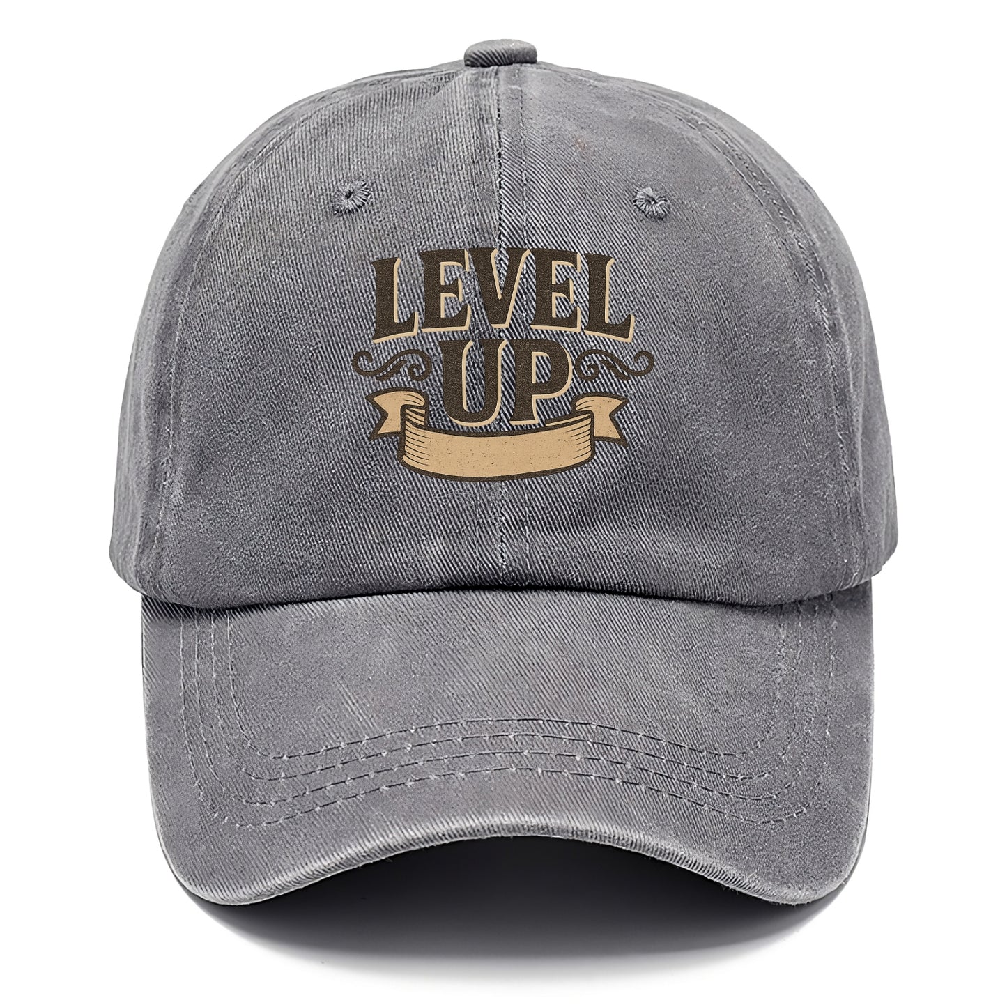Bold typography design - "LEVEL UP" - improving, advancing, growing - Classic Cap - Urban Haze(Grey)