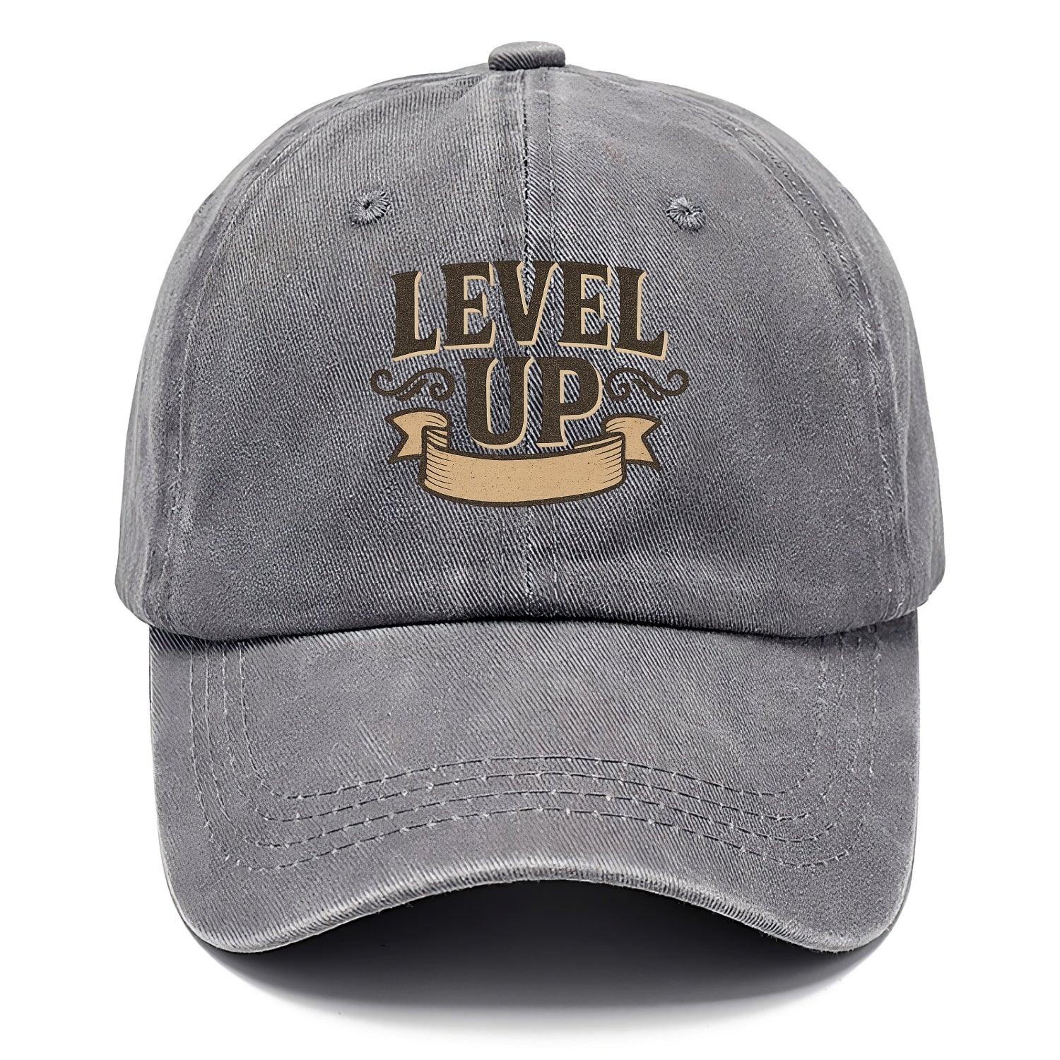 Bold typography design - "LEVEL UP" - improving, advancing, growing - Classic Cap - Urban Haze(Grey)