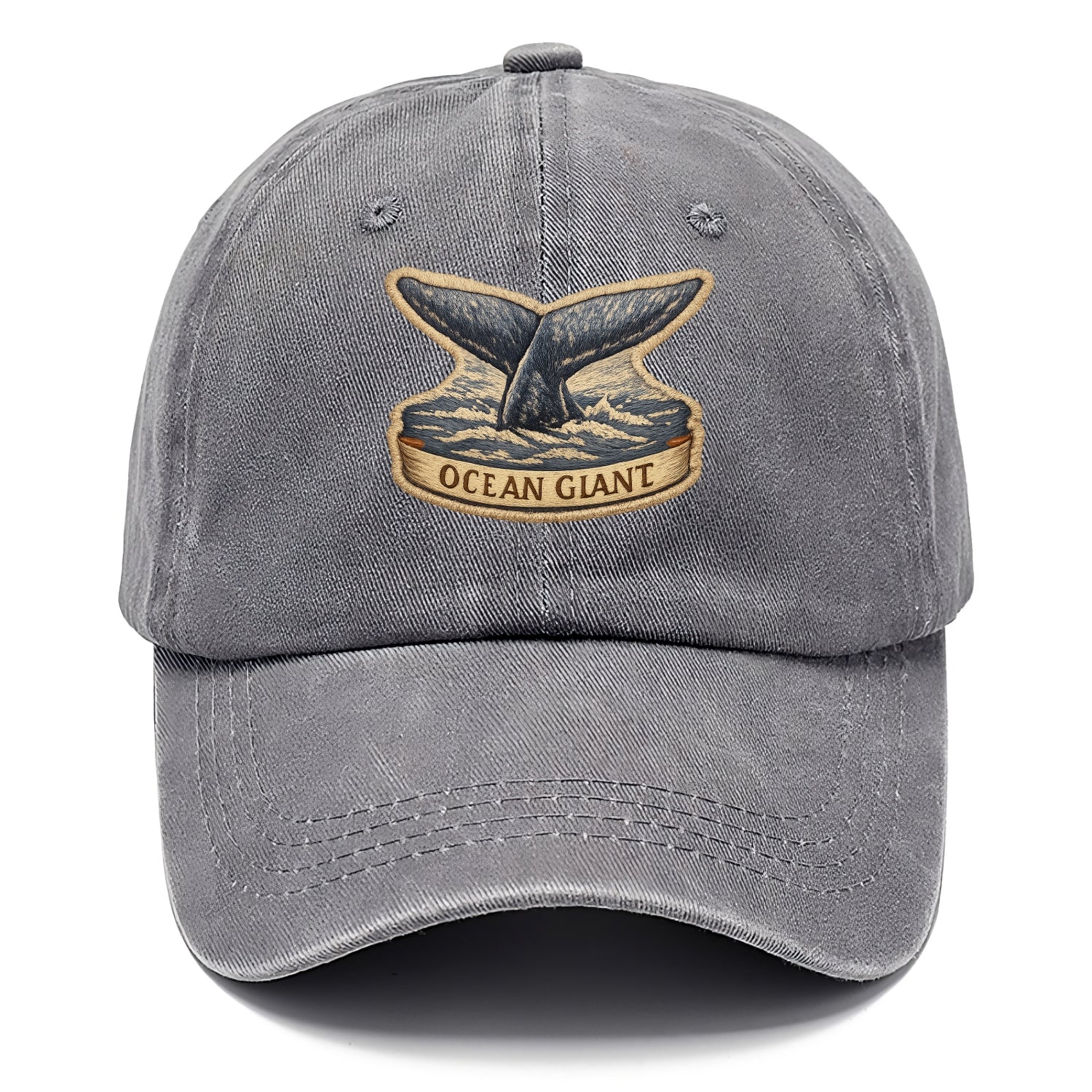 WHALE TAIL - diving whale in blue and gray , ocean giant - Classic Cap - Urban Haze(Grey)