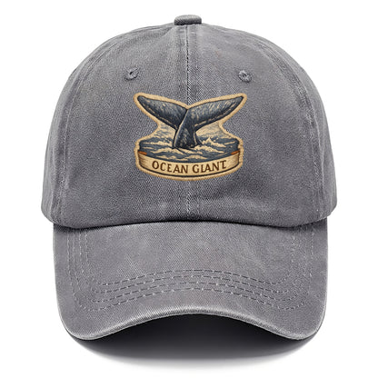 WHALE TAIL - diving whale in blue and gray , ocean giant - Classic Cap - Urban Haze(Grey)